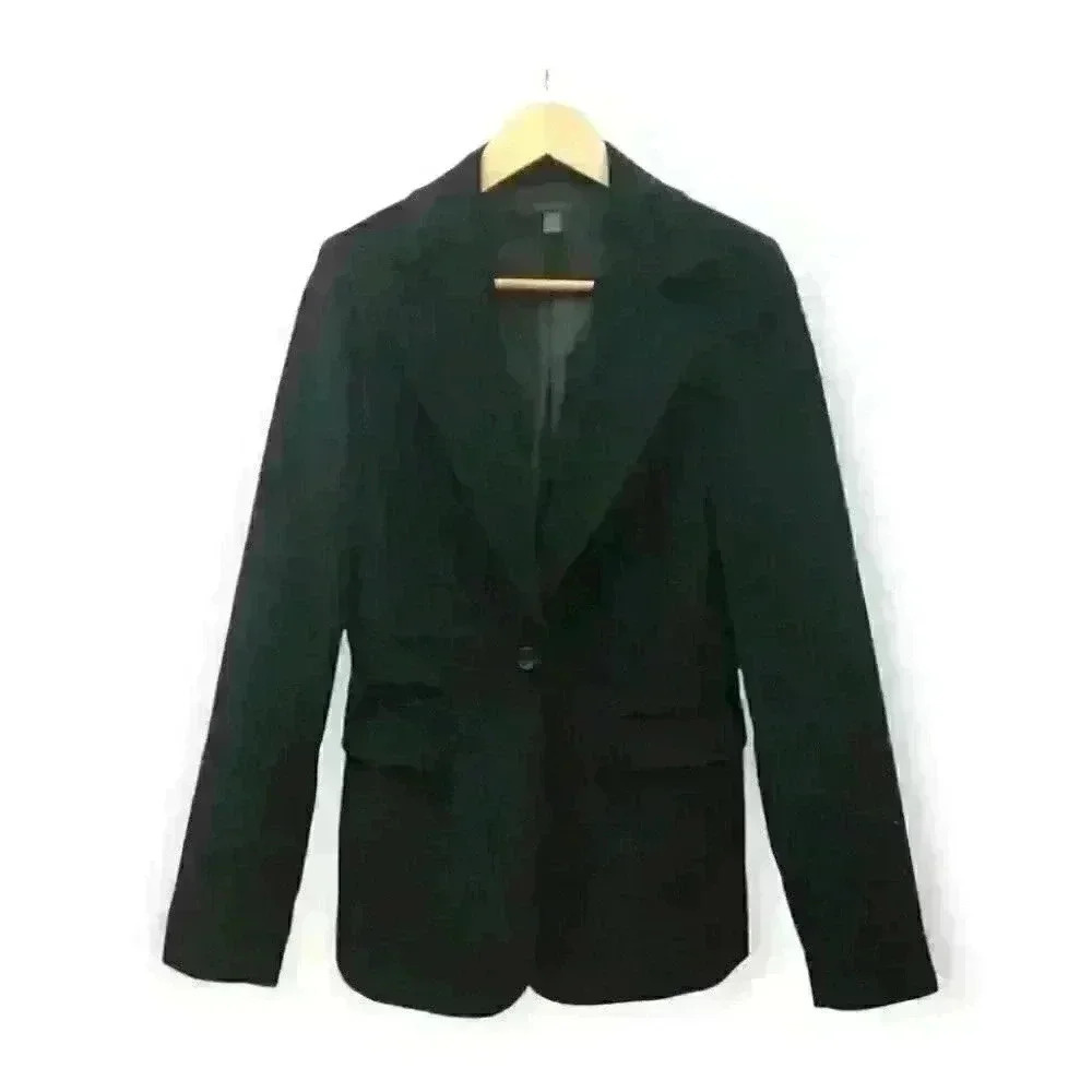 True Religion Single Button Tailored Black Velvet Blazer Jacket Medium